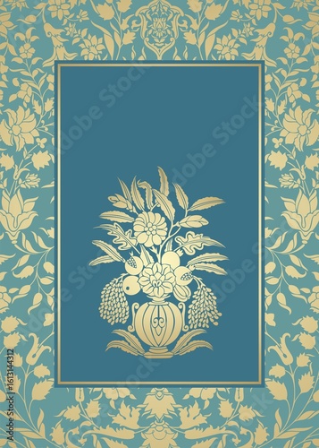 wedding card design, paisley floral pattern , India	