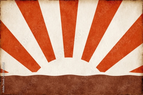 Vintage sunburst graphic with textured paper