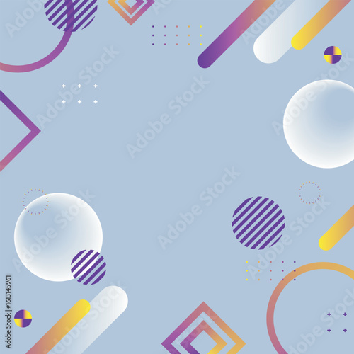 Geometric patterns in a scattered design.
A simple, pop pattern in purple, gray, yellow. / 散りばめられた幾何学模様の背景素材 シンプルでポップな模様 紫 灰色 黄色