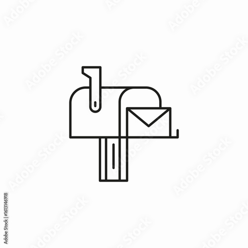 mailbox with envelope icon sign vector