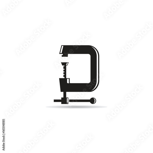 C clamp tool icon on white background