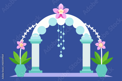 glamorous wedding arch with cascading orchids and 
