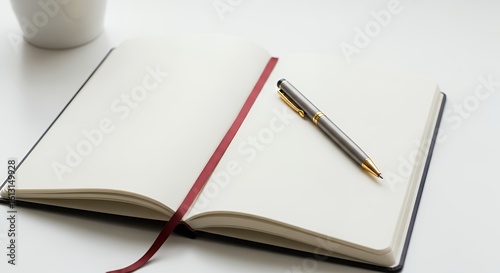 Wallpaper Mural An open journal with blank pages and a pen, representing potential and self-expression. Torontodigital.ca