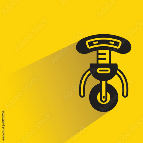 robot avatar with shadow on yellow background