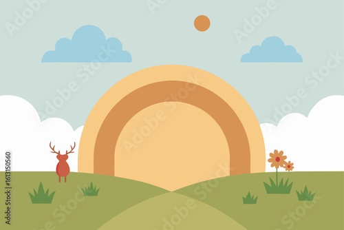 sun kissed wildflower arch on a grassy bluff with 