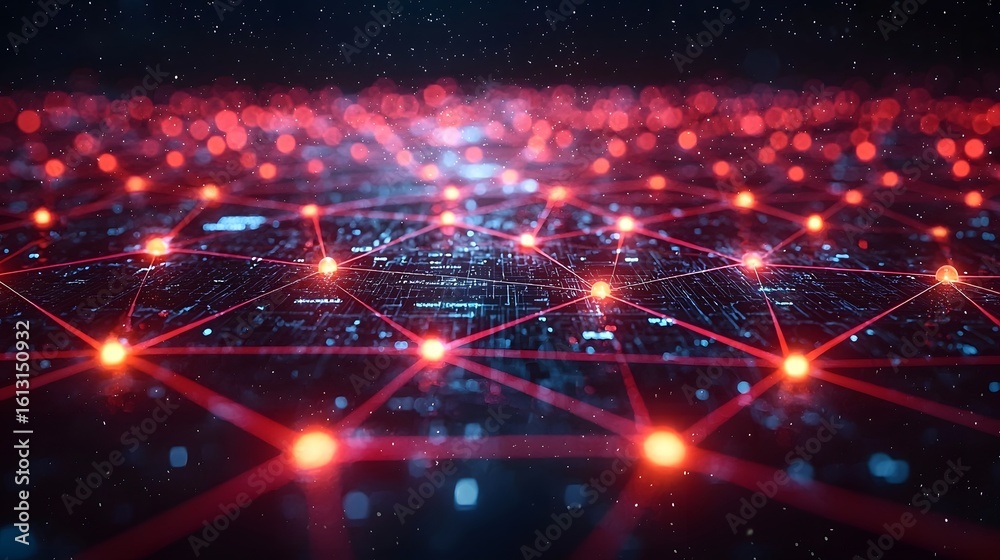 Obraz premium Vibrant digital network powering a futuristic global economy