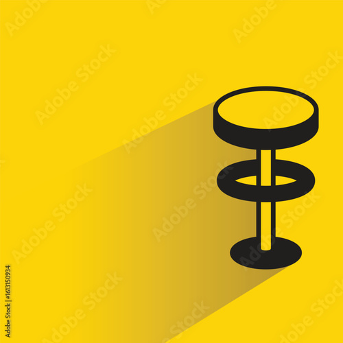 bar stool with shadow on yellow background