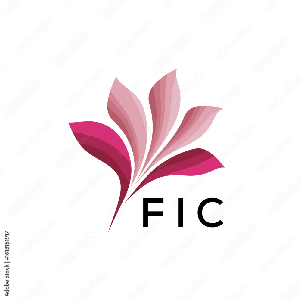 Fototapeta premium FIC Modern Floral Abstract Logo Design, FIC Later Logo, Creative Botanical Brand Identity, Luxury Flower Emblem for Business 