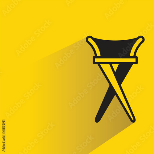 stool icon with shadow on yellow background
