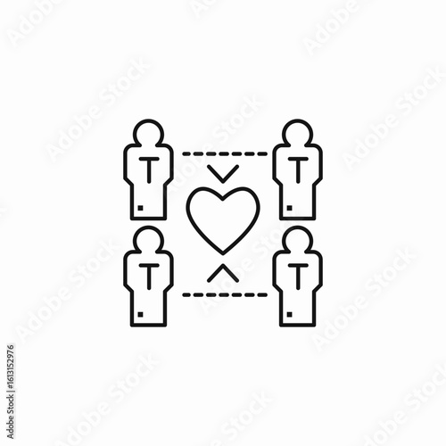 human heart connection icon sign vector