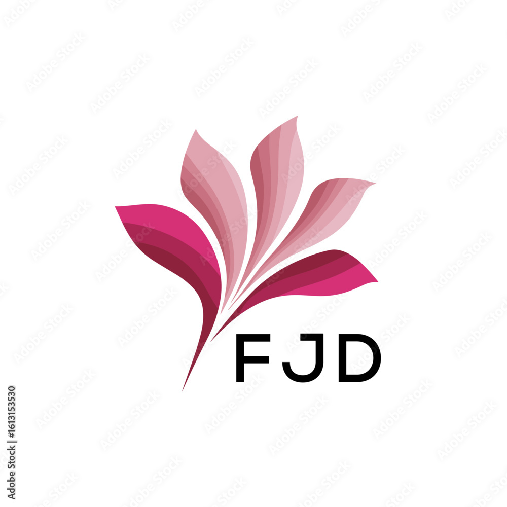 Obraz premium FJD Modern Floral Abstract Logo Design, FJD Later Logo, Creative Botanical Brand Identity, Luxury Flower Emblem for BusinessFJD floral, abstract, FJD logo, design, FJD pink, petals, FJD flower, bran