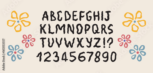 boho liquid groovy modern funky font alphabet 1960s. retro flowers boho psychedelic abc. Perfect for posters, collages, clothing