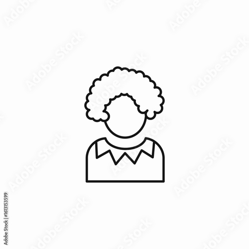person clown wig icon sign vector