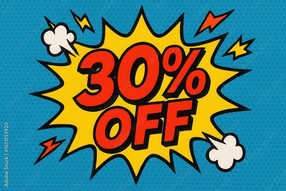 Fototapeta premium Comic-style pop art illustration featuring a bold