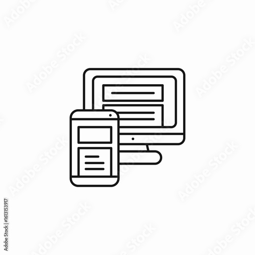 responsive device design icon sign vector