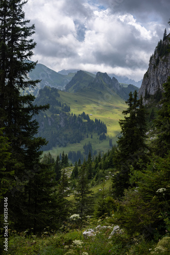 Dramatic Alpine Valley in Diemtigtal in the Bernese Alps, Switzerland