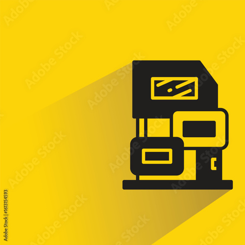 house icon with shadow on yellow background