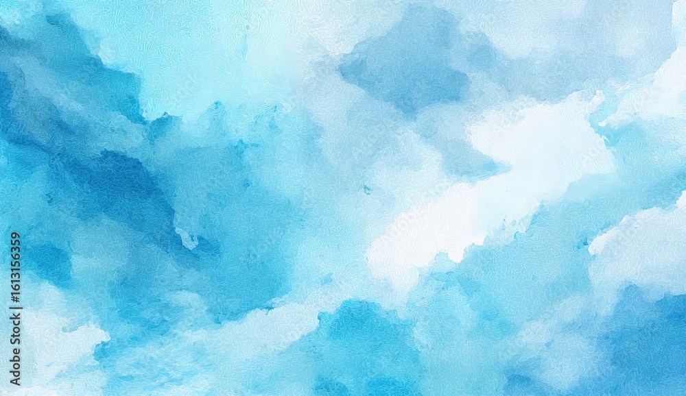 Fototapeta premium Soft, light blue watercolor clouds