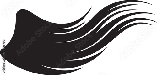 Windswept shaped in silhouette image white backgrpound pure.