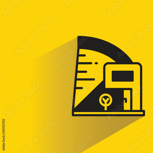 house icon with shadow on yellow background