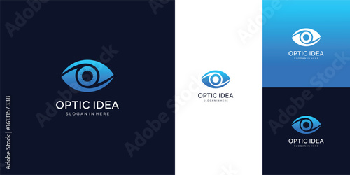 Eye Circle abstract icon, Eye vision vector logo design 