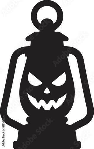 Spooky jack o lantern silhouette halloween scary