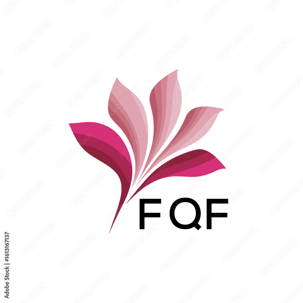 Obraz premium FQF Modern Floral Abstract Logo Design, FQF Later Logo, Creative Botanical Brand Identity, Luxury Flower Emblem for Business 