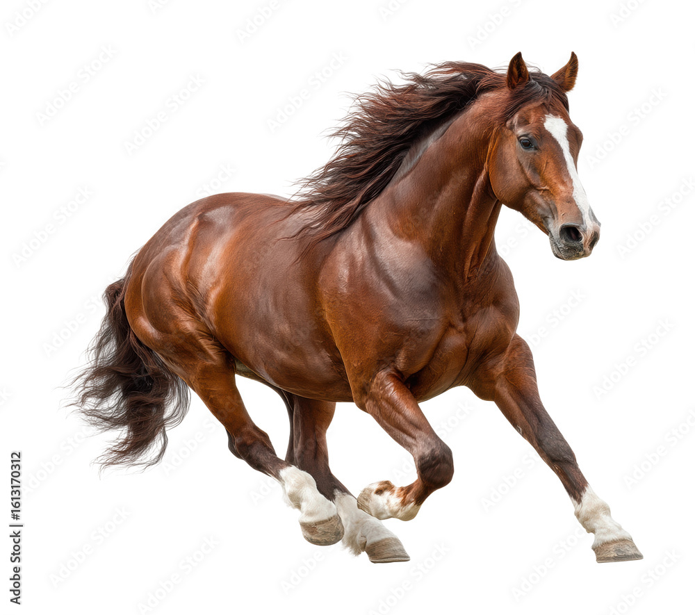 Running horse in motion open field animal dynamic view isolated on transparent background, png Running horse in motion open field animal dynamic view isolated on transparent background, png