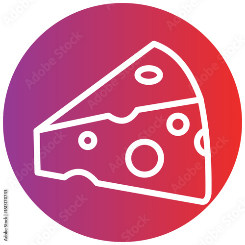Cheese line icon style