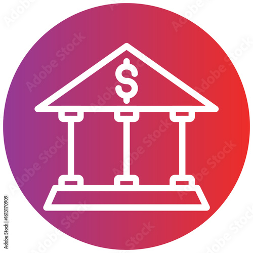 Bank line icon style