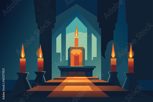 burning candles in the church