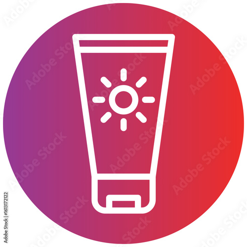Sun Cream Line Icon Style