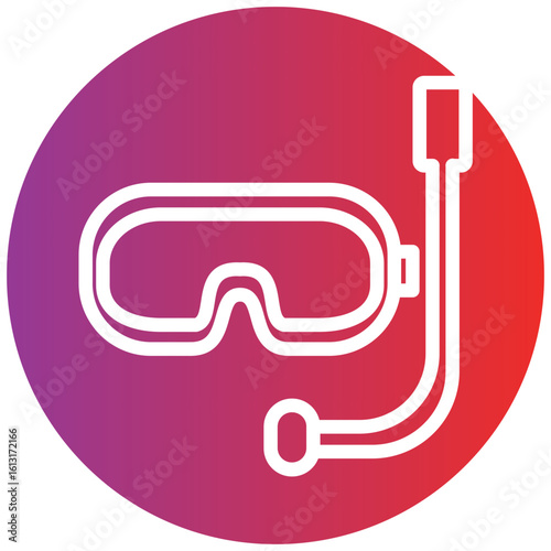 Diving Mask Line Icon Style