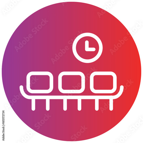 Waiting Room Line Icon Style