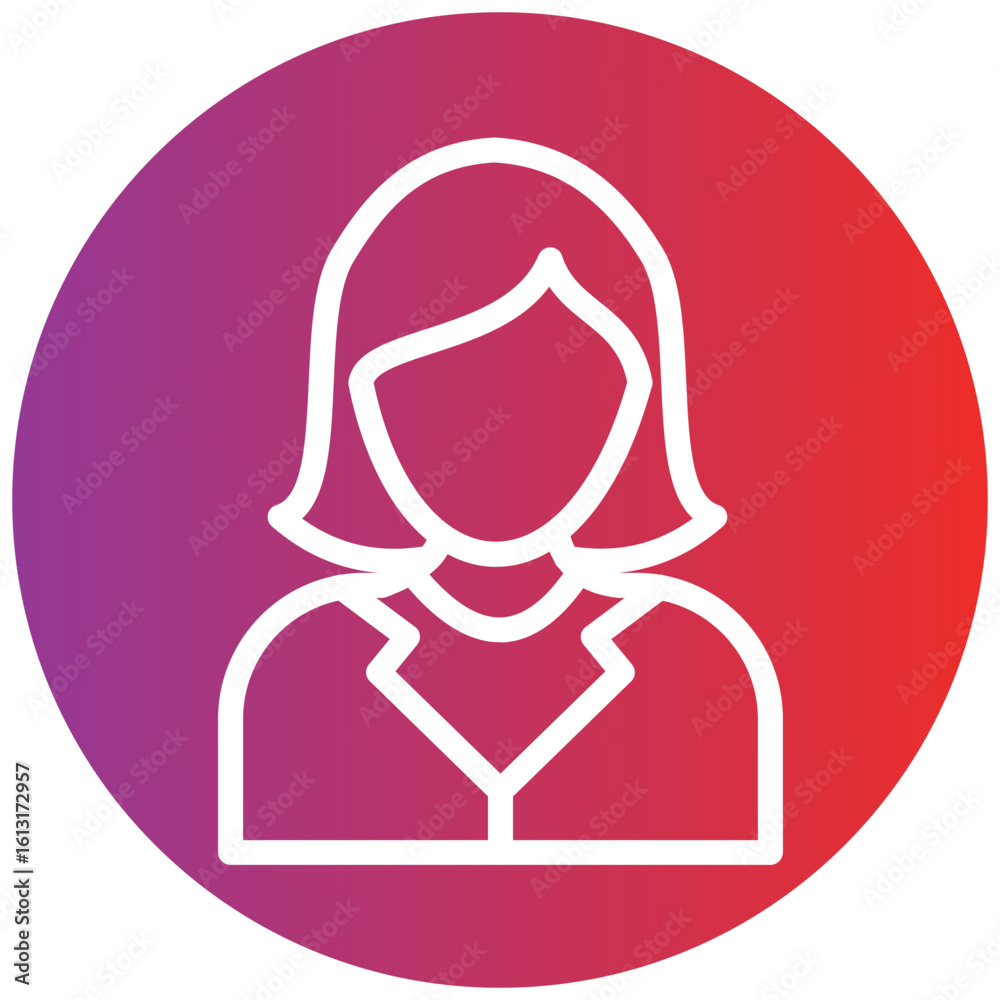 Lady Lawyer Line Icon Style Lady Lawyer Line Icon Style