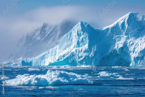 Wallpaper Mural Icebergs in a vast, bright blue ocean Torontodigital.ca