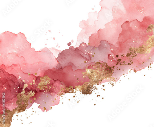 Creative abstract watercolor digital bright colors artistic expression isolated on transparent background, png