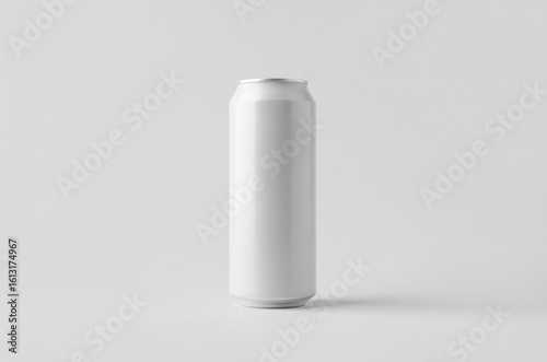 White large tall beer or soda aluminum can mockup.