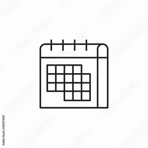 calendar grid dates icon sign vector