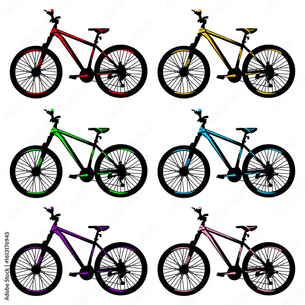 Obraz premium Vector illustration of a bicycle isolated on a white background