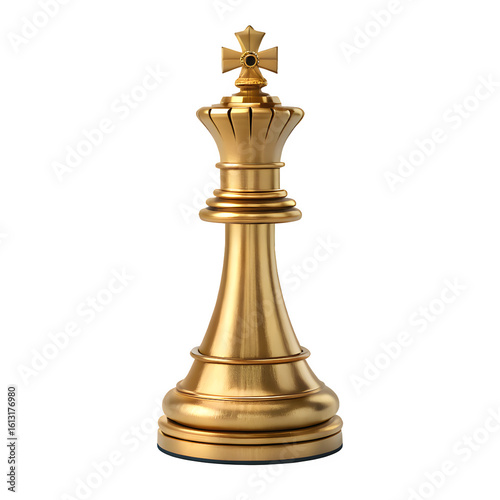 King chess piece. isolated object, transparent background