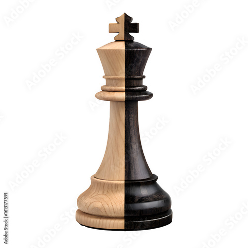 King chess piece. isolated object, transparent background
