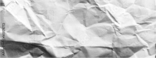 Vintage Crumpled Paper Texture with Halftone Dots and Retro Rip Effects for Collage or Punk Design Backgrounds. Vector Illustration
