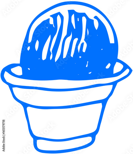 Double scoop cone, detailed texture
