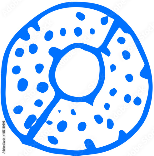 Donut with sprinkles, perfectly round and festive