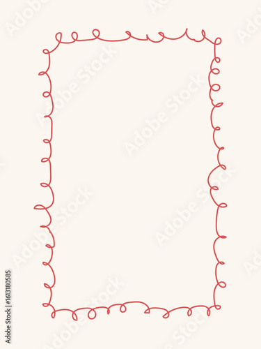 Doodle hand drawn coquette frames with hearts, wavy lines, bows and ribbons. Trendy vintage whimsical borders for wedding invitations, birthday card, prints. Vector modern illustration. Vintage frame