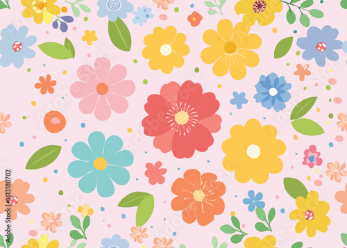 Wallpaper Mural Cute sweet botanical flower seamless pattern Printed illustration vector Torontodigital.ca