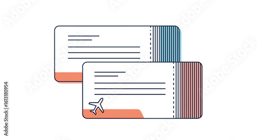 Two Airline Tickets Showing Travel Information Ready for Your Next Trip