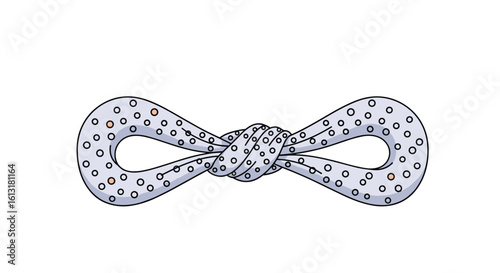 A Detailed Look at the Infinity Knot Pattern on a Flexible Fabric Rope Toy