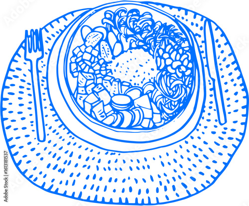 A group of vegetables — tomatoes, carrots, and leafy greens ramen 